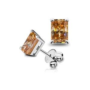 14k Genuine Champagne Diamond Earrings